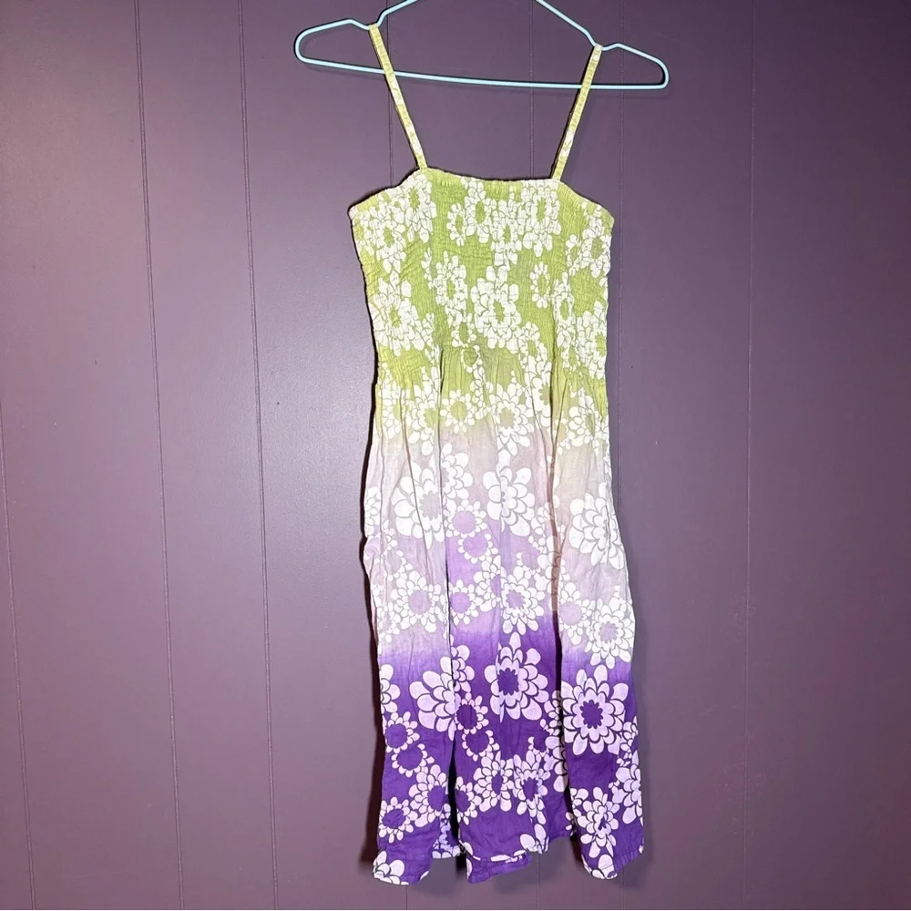 Vintage Y2K Ocean Breeze Floral Ombre Dress – Size Medium – Small Flaw - Picture 4 of 7